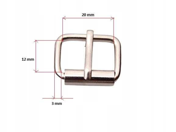 Klamra metalowa rymarska 20 / 12 / 3 mm NIKIEL 10 sztuk (4)