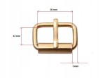 Klamra metalowa rymarska jednozaczepowa 20 / 12 / 3 mm złota 10 sztuk (4)