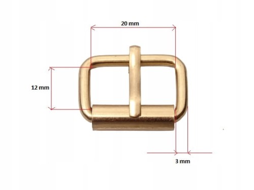 Klamra metalowa rymarska jednozaczepowa 20 / 12 / 3 mm złota 10 sztuk (4)