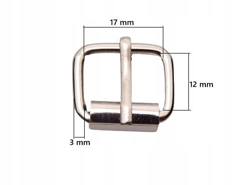 Klamra metalowa rymarska jednozaczepowa 17 / 12 / 3 mm srebrna 10 sztuk (2)