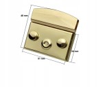 Zamek zapięcie do torebki teczki 51 x 48 mm złoty