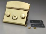Zamek zapięcie do torebki teczki 51 x 48 mm złoty