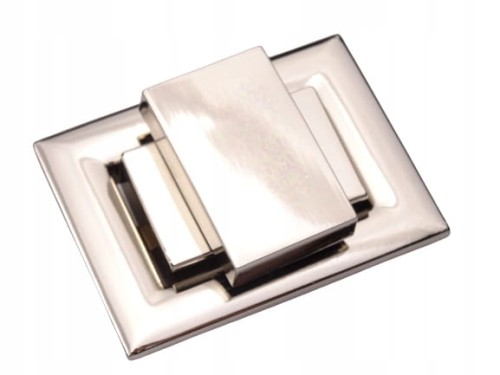 Zamek zapięcie do torebki teczki 55 x 41 mm srebrny