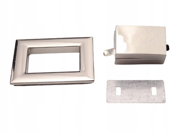 Zamek zapięcie do torebki teczki 55 x 41 mm srebrny