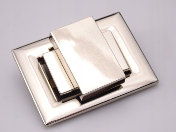 Zamek zapięcie do torebki teczki 55 x 41 mm srebrny