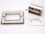 Zamek zapięcie do torebki teczki 55 x 41 mm srebrny