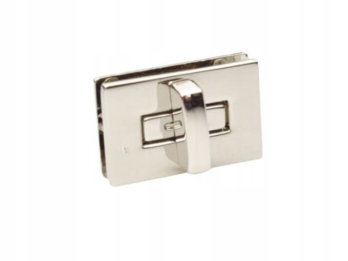 Zamek zapięcie do torebki teczki 27 / 17 mm srebrny