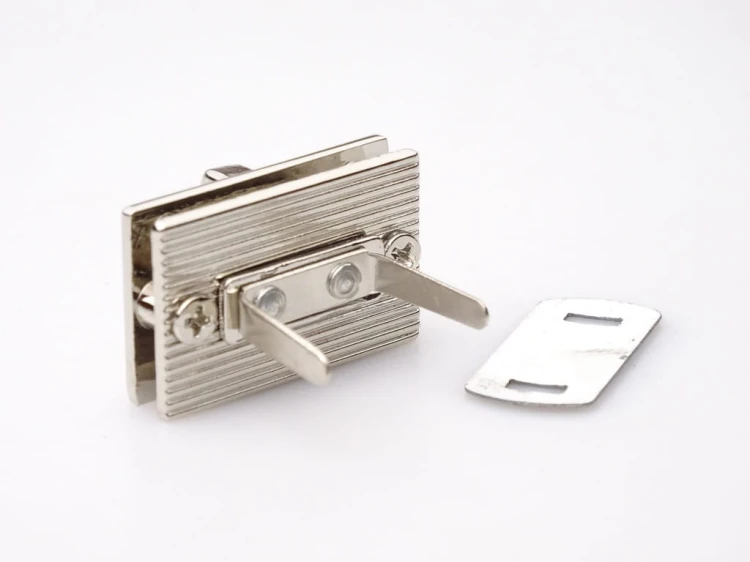 Zamek zapięcie do torebki teczki 27 / 17 mm srebrny