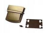 Zamek zapięcie do teczki torebki 43 x 43 mm stare złoto