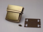 Zamek zapięcie do teczki torebki 43 x 43 mm stare złoto