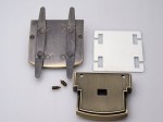 Zamek zapięcie do teczki torebki 43 x 43 mm stare złoto