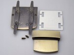 Zamek zapięcie do teczki torebki 43 x 43 mm stare złoto