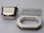 Zamek zapięcie do torebki teczki 42 / 28 mm srebrne