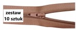 Zamek rozdzielczy spiralny # 5 żyłkowy 85 cm ciemny beż 10 sztuk