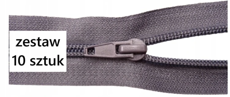 Zamek rozdzielczy spiralny # 5 żyłkowy 85 cm ciemny szary 10 sztuk