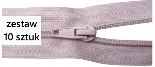 Zamek rozdzielczy spiralny # 5 żyłkowy 85 cm jasny szary 10 sztuk