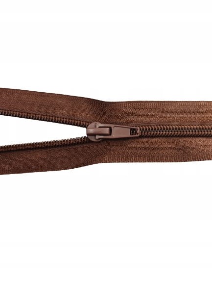 Zamek błyskawiczny rozdzielczy spiralny # 5 żyłkowy 85 cm brązowy 10 sztuk