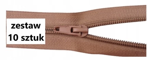 Zamek błyskawiczny rozdzielczy spiralny # 5 żyłkowy 80 cm ciemny beż 10 szt