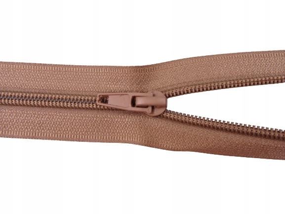 Zamek błyskawiczny rozdzielczy spiralny # 5 żyłkowy 80 cm ciemny beż 10 szt
