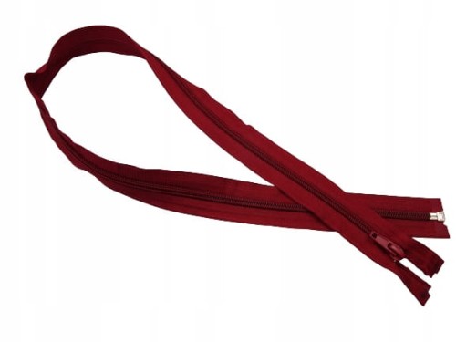 Zamek błyskawiczny rozdzielczy spiralny # 5 żyłkowy 80 cm bordowy 10 sztuk
