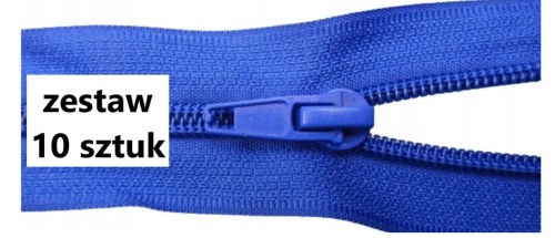 Zamek błyskawiczny rozdzielczy spiralny # 5 żyłkowy 80 cm niebieski 10 szt