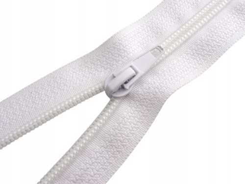 Zamek błyskawiczny rozdzielczy spiralny # 5 żyłkowy biały 80 cm 10 sztuk