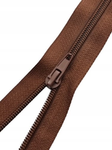Zamek błyskawiczny rozdzielczy spiralny # 5 żyłkowy 80 cm brązowy 10 szt