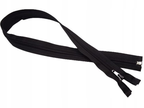 Zamek błyskawiczny rozdzielczy spiralny # 5 żyłkowy 75 cm czarny 10 sztuk