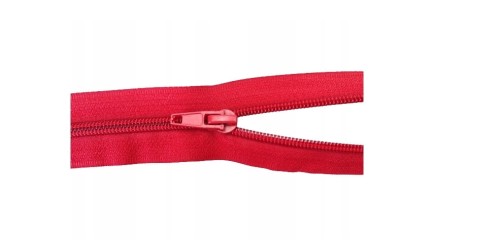 Zamek błyskawiczny rozdzielczy spiralny # 5 żyłkowy 75 cm czerwony 10 szt