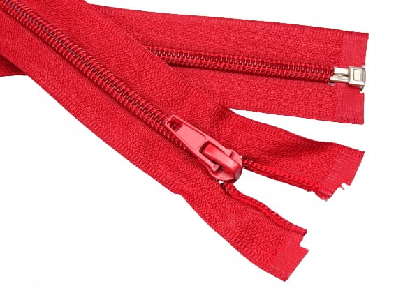Zamek błyskawiczny rozdzielczy spiralny # 5 żyłkowy 75 cm czerwony 10 szt
