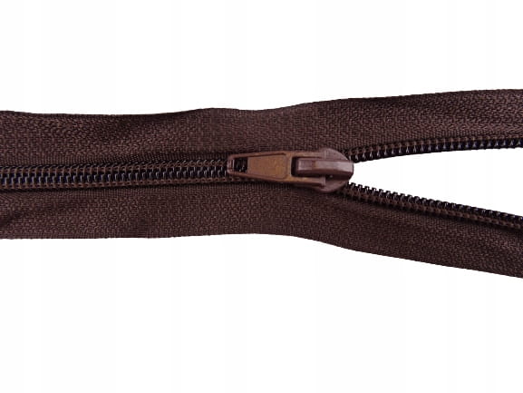 Zamek rozdzielczy spiralny # 5 żyłkowy 75 cm ciemny brąz 10 sztuk