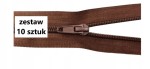 Zamek błyskawiczny rozdzielczy spiralny # 5 żyłkowy 75 cm brąz 10 sztuk
