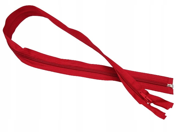 Zestaw 10 x zamek rozdzielczy # 5 spiralny 60 cm czerwony
