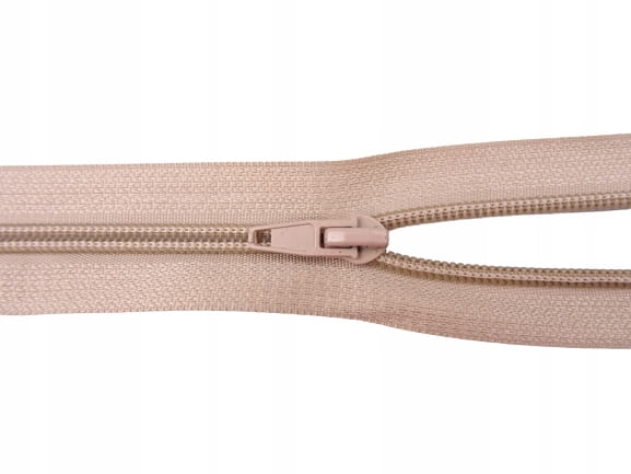Zamek błyskawiczny rozdzielczy spiralny # 5 żyłkowy 55 cm beż 10 sztuk