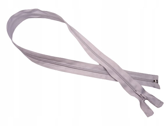Zestaw 10 x zamek rozdzielczy # 5 spiralny jasny szary 55 cm