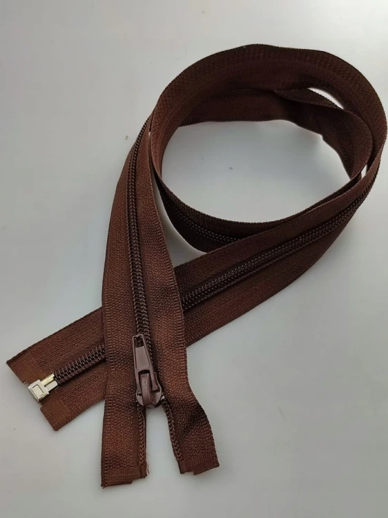 Zestaw 10 x zamek rozdzielczy # 5 spiralny brąz 50 cm