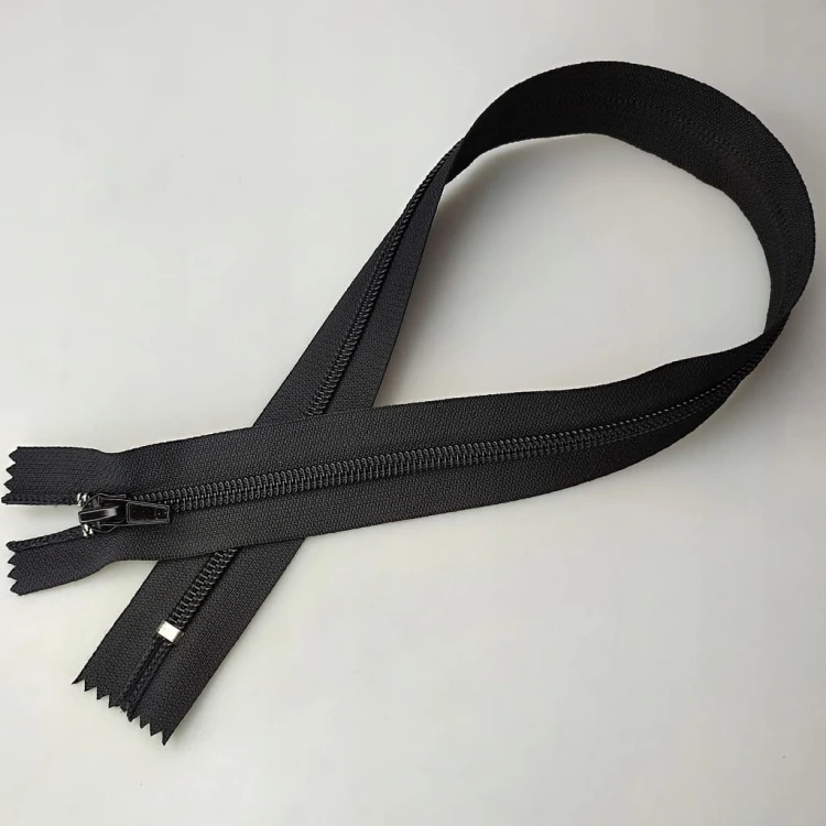 Zamek nierozdzielczy spiralny # 7 żyłkowy do butów 50 cm czarny