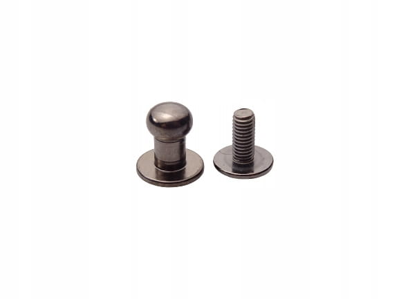Knopik śruba do paska 6 mm 100 sztuk czarny nikiel