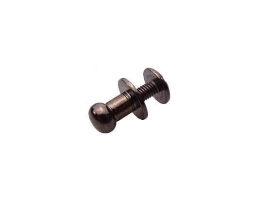 Knopik śruba do paska 6 mm 100 sztuk czarny nikiel
