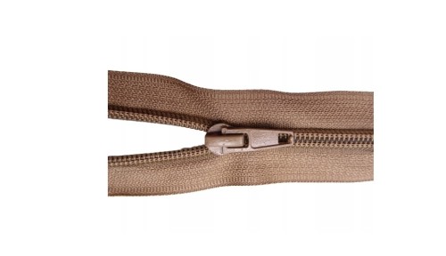 Zamek błyskawiczny rozdzielczy spiralny # 5 żyłkowy ciemny beż 35 cm