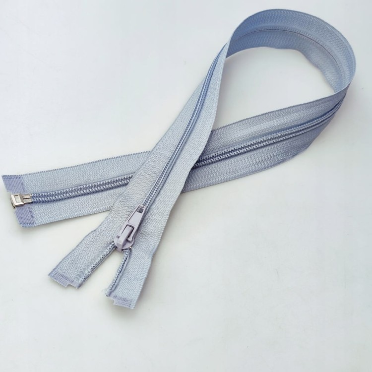 Zamek błyskawiczny rozdzielczy spiralny # 5 żyłkowy jasny szary 50 cm