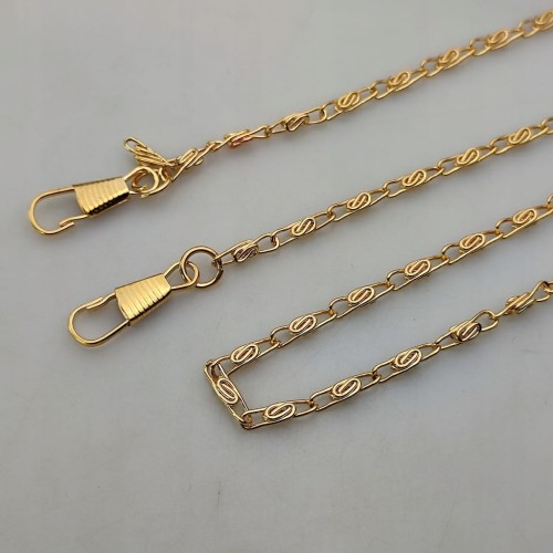 Łańcuszek do torebki z karabińczykiem 90 cm złoty