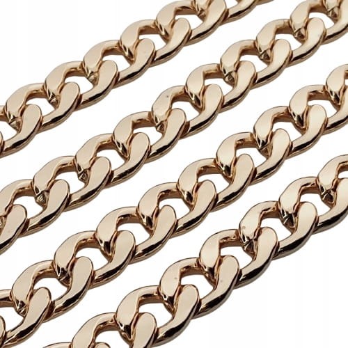 Łańcuszek GRUBY metalowy 16 / 12 / 3 mm do torebki 100 cm złoty