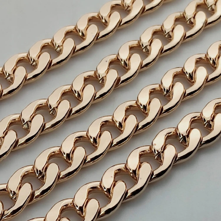 Łańcuszek GRUBY metalowy 16 / 12 / 3 mm do torebki 100 cm złoty