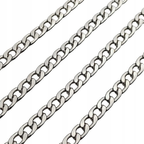 Łańcuszek metalowy bez karabińczyków do torebki 5 x 8 mm srebrny 100 cm