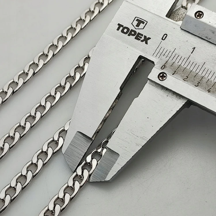 Łańcuszek metalowy bez karabińczyków do torebki 5 x 8 mm srebrny 100 cm