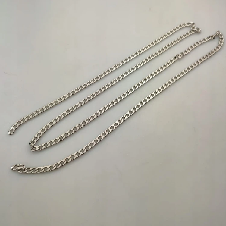 Łańcuszek metalowy bez karabińczyków do torebki 5 x 8 mm srebrny 100 cm