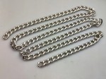 Łańcuszek metalowy bez karabińczyków do torebki 100 cm srebrny 9 x 13 mm