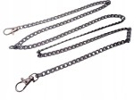 Łańcuszek do torebki z karabińczykiem 120 cm czarny