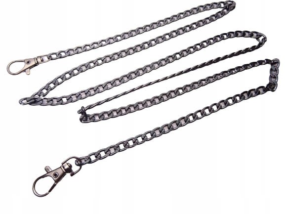 Łańcuszek do torebki z karabińczykiem 120 cm czarny